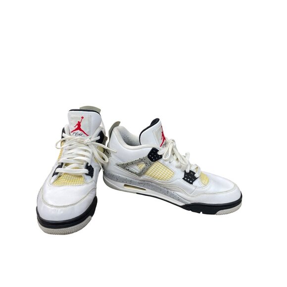 Nike Air Jordan Flight 4 Retro mens OG White Cement Sneakers Size 11.5 SKU 9084 - Picture 1 of 12